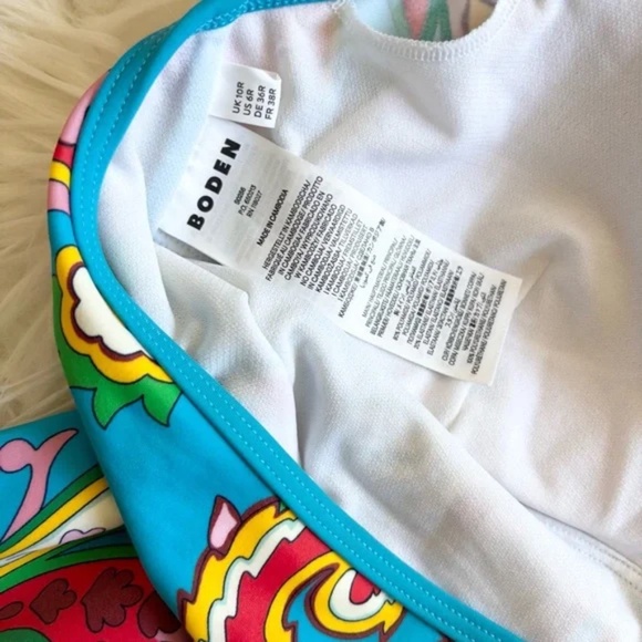 Boden NEW Como String Swimsuit Vivid Blue Paisley Azure 6R - Picture 9 of 9